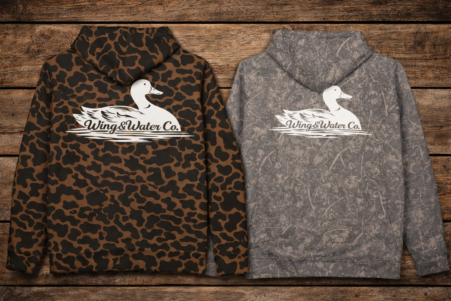 Camo Duck Logo Hoodie | Wing & Water Co.