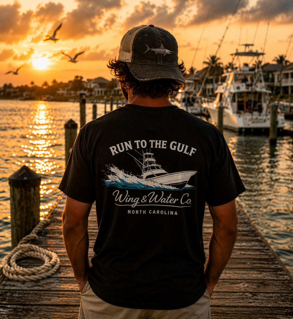 Run To The Gulf Tee | Wing & Water Co.